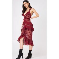 Sukienki hiszpanki: For Love & Lemons Sukienka midi Dotty – Red