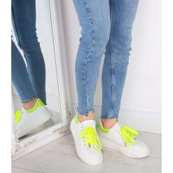 Buty sportowe damskie N/M A5 Biało-Żółte. Żółte buty sportowe damskie N/M, bez wzorów, z tkaniny, eleganckie. Za 89,00 zł.