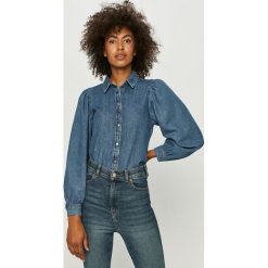 Only - Koszula jeansowa. Niebieskie bluzki damskie ONLY, na co dzień, bez wzorów, z bawełny, klasyczne, z klasycznym kołnierzykiem, z długim rękawem. Za 129,90 zł.