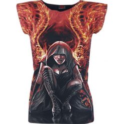 Spiral Flaming Angel Koszulka damska czarny. Czarne t-shirty damskie marki Spiral, l, z nadrukiem, z dekoltem na plecach. Za 54,90 zł.