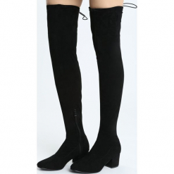 Czarne Kozaki You Made My Day. Czarne buty zimowe damskie Born2be, z materiału, z okrągłym noskiem, na wysokim obcasie, na obcasie. Za 159,99 zł.