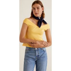Mango - Top Juli3. Szare topy damskie Mango, l, z bawełny, z dekoltem w łódkę. Za 49,90 zł.