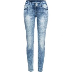 Dżinsy SKINNY bonprix niebieski "washed". Niebieskie jeansy damskie bonprix, bez wzorów, z jeansu. Za 64,99 zł.