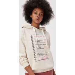 Bluza z ilustracją - Kremowy. Białe bluzy damskie Sinsay, s, bez wzorów, bez rękawów, bez kaptura. Za 49,99 zł.