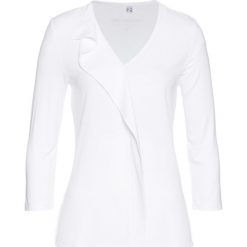 Bluzka shirtowa bonprix biały. Białe bluzki z odkrytymi ramionami bonprix, z tkaniny. Za 49,99 zł.