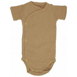 Lodger Body Dziecięce Romper Short Sleeves Ciumbelle Honey 68 Musztardowy. Brązowe body niemowlęce Lodger, bez wzorów, z bawełny, bez rękawów. Za 59,00 zł.