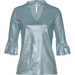 Shirt bonprix miętowy. Zielone koszulki damskie bonprix, bez wzorów, z dżerseju, z dekoltem w serek. Za 69,99 zł.