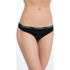 Emporio Armani Underwear - Stringi. Czarne majtki damskie Emporio Armani, xs, z elastanu. W wyprzedaży za 69,90 zł.