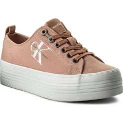 Tenisówki CALVIN KLEIN JEANS - Zolah R0673 Dusk. Różowe półbuty damskie marki Calvin Klein Jeans, bez wzorów, z jeansu, na sznurówki. Za 419,90 zł.