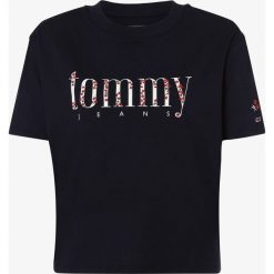 Tommy Jeans - T-shirt damski, niebieski. Niebieskie t-shirty damskie Tommy Jeans, s, z napisami, z bawełny, bez kołnierzyka. Za 179,95 zł.