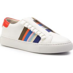 Sneakersy TORY BURCH - Slip On Ruffle Sneaker 56602 Snow White/Palmetto/Pomander 100. Białe półbuty damskie Tory Burch, ze skóry. Za 839,00 zł.