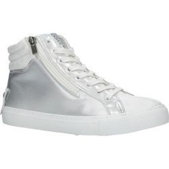 Białe sneakersy trampki sznurowane z ozdobnym suwakiem Big Star BB274727. Białe trampki i tenisówki damskie marki BIG STAR. Za 99,99 zł.
