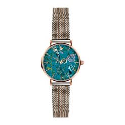 Zegarek "EBD-2714" w kolorze srebrno-różowo-złotym. Szare, analogowe zegarki damskie Emilly Westwood, złote. W wyprzedaży za 149,95 zł.