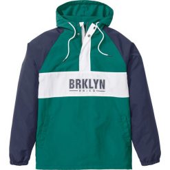 Kurtka zakładana przez głowę bonprix zielono-ciemnoniebiesko-biały. Zielone kurtki męskie bonprix, m, bez wzorów, bez kaptura. Za 69,99 zł.