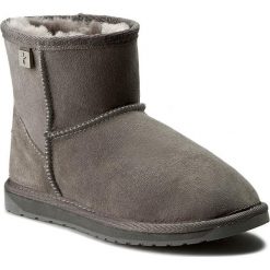 Buty EMU AUSTRALIA - Platinum Stinger Mini WP10003 Charcoal. Szare kozaki damskie EMU Australia, ze skóry, klasyczne, bez obcasa, bez zapięcia. W wyprzedaży za 429,00 zł.