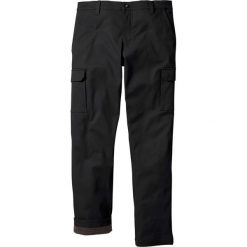 Spodnie bojówki ocieplane Regular Fit Straight bonprix czarny. Czarne bojówki męskie bonprix. Za 159,99 zł.