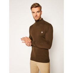 Golf Guess M0BR51 Z2PL0. Białe swetry męskie Guess, s, z aplikacjami, z golfem, bez kaptura. Za 329,00 zł.