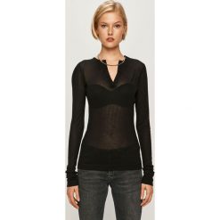 Diesel - Longsleeve. Czarne bluzki damskie Diesel, s, bez wzorów, z dzianiny, casualowe, bez kołnierzyka, z długim rękawem. Za 649,90 zł.