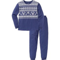 Piżama bonprix kobaltowo-biały z nadrukiem. Niebieskie piżamy męskie bonprix, s, z nadrukiem, bez rękawów. Za 74,99 zł.