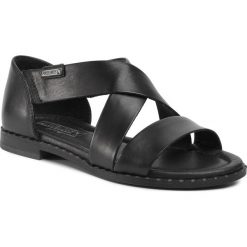 Sandały PIKOLINOS - W0X-0552 Black. Czarne klapki damskie Pikolinos, bez wzorów, ze skóry, bez obcasa, na obcasie. Za 389,00 zł.