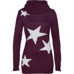 Sweter bonprix czarny bez - srebrny. Fioletowe golfy damskie bonprix. Za 49,99 zł.