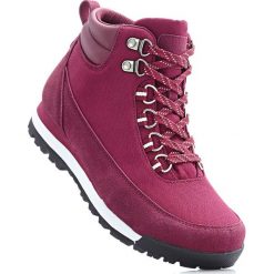 Kozaki trekkingowe bonprix bordowy. Czerwone buty sportowe damskie marki bonprix, z materiału. Za 79,99 zł.