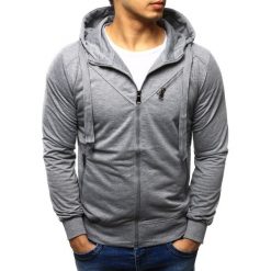 Bluzy męskie: Bluza męska rozpinana z kapturem szara (bx2265)
