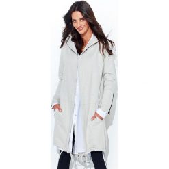 Numinou bluza damska NU_nu95 uniwersalny, jasnoszary. Szare bluzy damskie Numinou, uniwersalny, bez wzorów, z długim rękawem, długie, z kapturem. Za 249,00 zł.