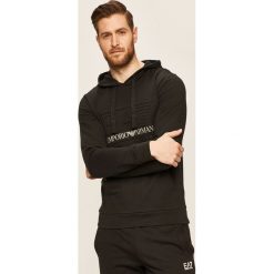 EA7 Emporio Armani - Bluza. Czarne bluzy męskie EA7 Emporio Armani, s, z aplikacjami, z elastanu, z kapturem, bez rękawów, z kapturem. Za 489,90 zł.