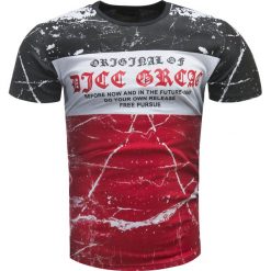 Koszulka męska t-shirt z nadrukiem czerwony Recea. Czerwone koszulki męskie Recea, s, z nadrukiem, z bawełny, klasyczne, bez kołnierzyka, bez rękawów. Za 29,99 zł.