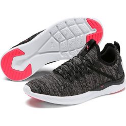 Buty "IGNITE Flash evoKnit" w kolorze antracytowym do biegania. Szare buty sportowe damskie Puma, z materiału, do biegania. W wyprzedaży za 249,95 zł.