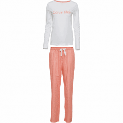 Calvin Klein Piżama damska QS6350E L/S Pant Set L różowa. Różowe piżamy damskie Calvin Klein, s, bez wzorów, z długim rękawem. Za 309,00 zł.