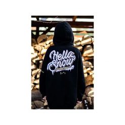BLUZA HELLA SNOW HOODIE BACK. Czarne długie bluzy damskie marki Don't need no samurai, na zimę, s, z nadrukiem, z bawełny. Za 299,00 zł.