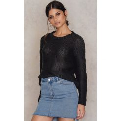 Swetry klasyczne damskie: Rut&Circle Sweter z głębokim dekoltem na plecach – Black