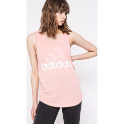 Adidas Performance - Top. Szare topy damskie marki adidas Performance, s, z nadrukiem, z bawełny, bez rękawów. W wyprzedaży za 89,90 zł.
