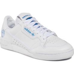 Buty adidas - Continental 80 FV3743 Ftwwht/Ftwwht/Blubir. Białe buty sportowe damskie Adidas, bez wzorów, ze skóry ekologicznej, sportowe. Za 399,00 zł.