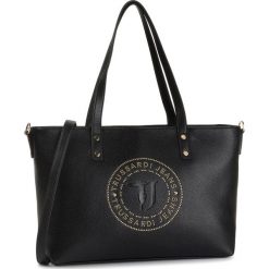Torebka TRUSSARDI JEANS - Harper Shopper Lg 75B00833 K320. Czarne torby damskie na zakupy Trussardi Jeans, bez wzorów, z jeansu, eleganckie, bez dodatków. Za 649,00 zł.