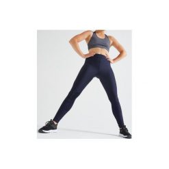 Legginsy fitness kardio damskie 120 granatowe. Niebieskie legginsy sportowe damskie DOMYOS, m, z elastanu, na fitness i siłownię. Za 59,99 zł.