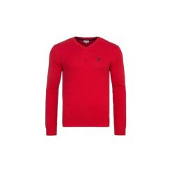 Swetry U.S Polo Assn. Sweter U.S Polo Assn. V-Neck Pullover Red 51894V-155. Czerwone swetry męskie U.S. Polo Assn., s, bez wzorów, polo, bez kaptura. Za 139,00 zł.
