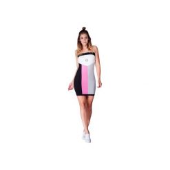 Telescopium Dress (Black&Pink). Różowe sukienki damskie OKUAKU, na lato, l, bez wzorów, z elastanu, bez kołnierzyka, bez rękawów, dopasowane. Za 129,00 zł.
