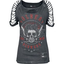 Volbeat EMP Signature Collection Koszulka damska ciemnoszary. Szare koszulki damskie marki Volbeat, s, z nadrukiem, rockowe, z okrągłym kołnierzem. Za 69,90 zł.