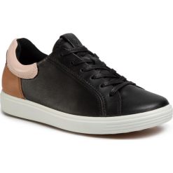 Sneakersy ECCO - Soft 7 W 47009351894 Black/Rose Dust/Lion. Czarne półbuty damskie ecco, ze skóry. W wyprzedaży za 449,00 zł.