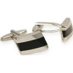 Eleganckie, Męskie Spinki do Mankietów Chattier - Czarne Wypełnienie SPMCH0058. Czarne spinki do mankietów męskie Chattier. Za 49,00 zł.