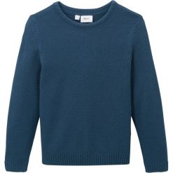 Sweter bonprix ciemnoniebieski. Niebieskie swetry chłopięce bonprix, bez wzorów, z okrągłym kołnierzem. Za 54,99 zł.