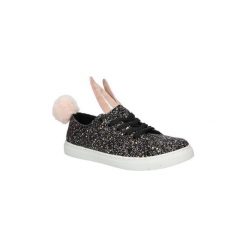 Trampki damskie slip on: Buty Casu Trampki błyszczące z uszkami i pomponem TL0138