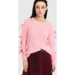 Różowy Sweter Lucky Luck. Czerwone swetry klasyczne damskie other, na jesień, uniwersalny. Za 54,99 zł.