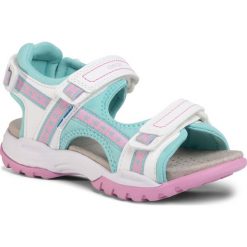Sandały GEOX - J Borealis G. A J020WA 05415 C1393 S White/Aqua. Białe sandały dziewczęce Geox, ze skóry ekologicznej, bez zapięcia. W wyprzedaży za 209,00 zł.