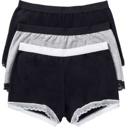 Figi: Figi maxi „french” (3 pary) bonprix czarno-jasnoszary melanż