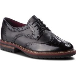 Oxfordy TAMARIS - 1-23736-31 Black 001. Czarne creepersy damskie Tamaris, z materiału. Za 279,90 zł.