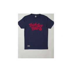 Koszulka BLB FLOCK SCRIPT Navy. Niebieskie koszulki męskie Crankk, m, z aplikacjami, z bawełny, bez kołnierzyka, bez rękawów. Za 109,00 zł.